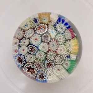 Millefiori Art Glass Paperweight Dome